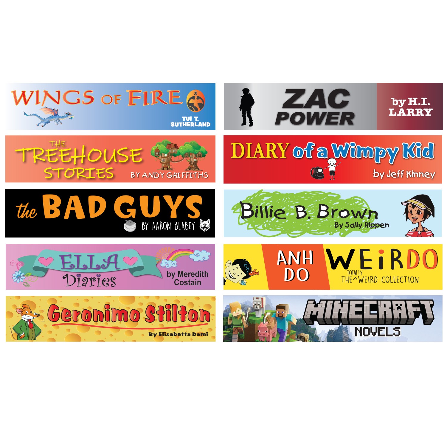 Junior Series Set 1 Front Facing Stickers