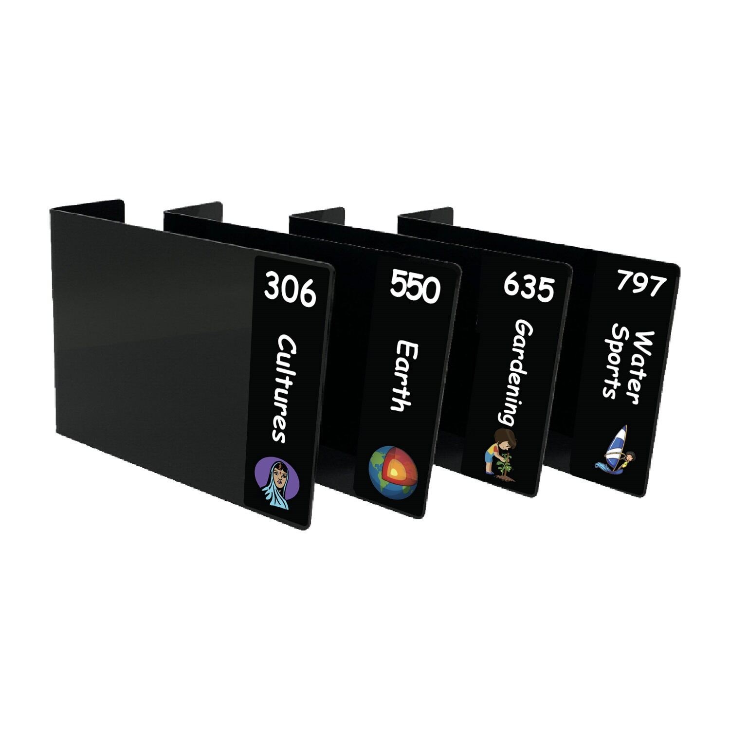 Junior Expanded Non Fiction Acrylic Collection Divider Pack Set 3 (single-sided) (Black)