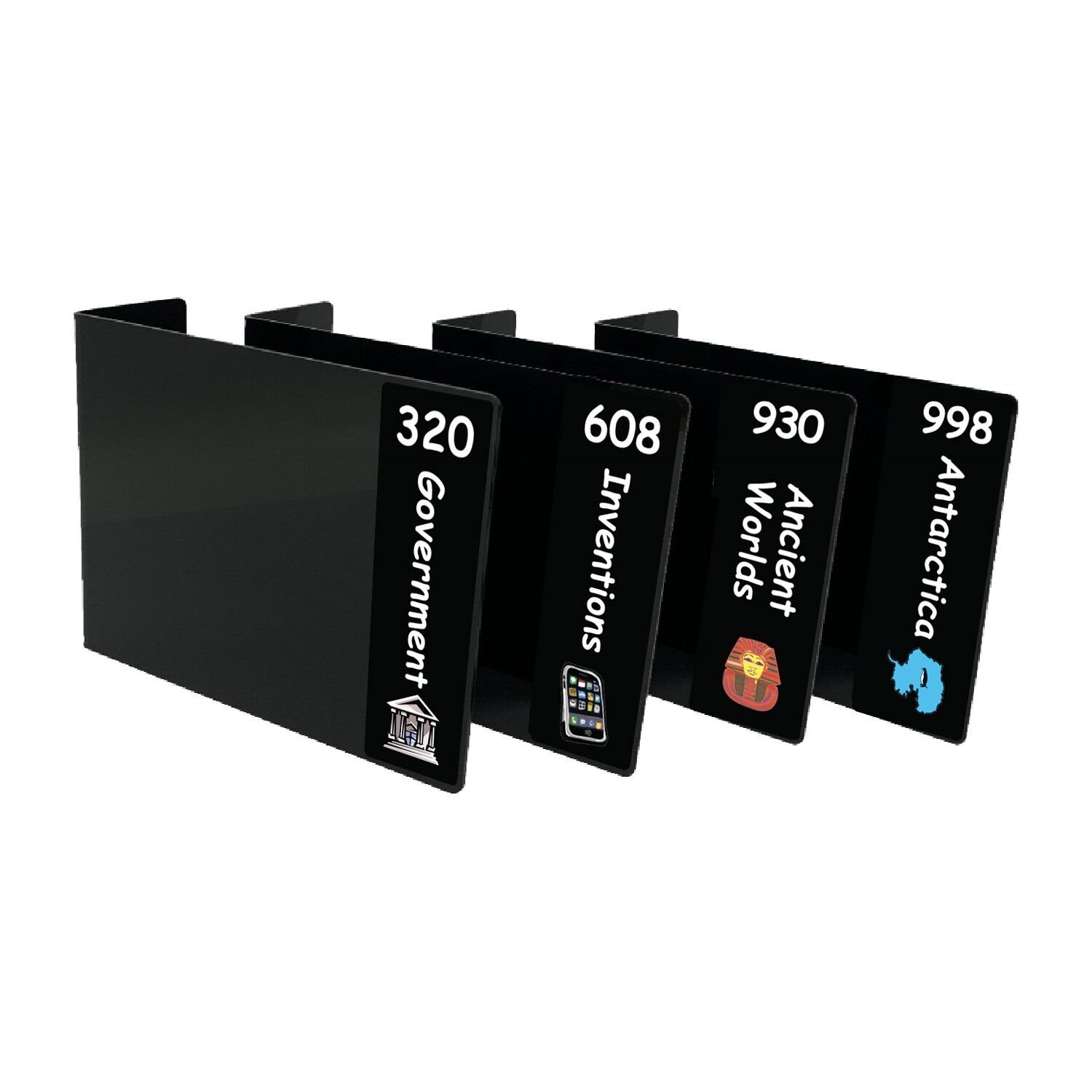 Junior Expanded Non Fiction Acrylic Collection Divider Pack Set 2 (single-sided) (Black)