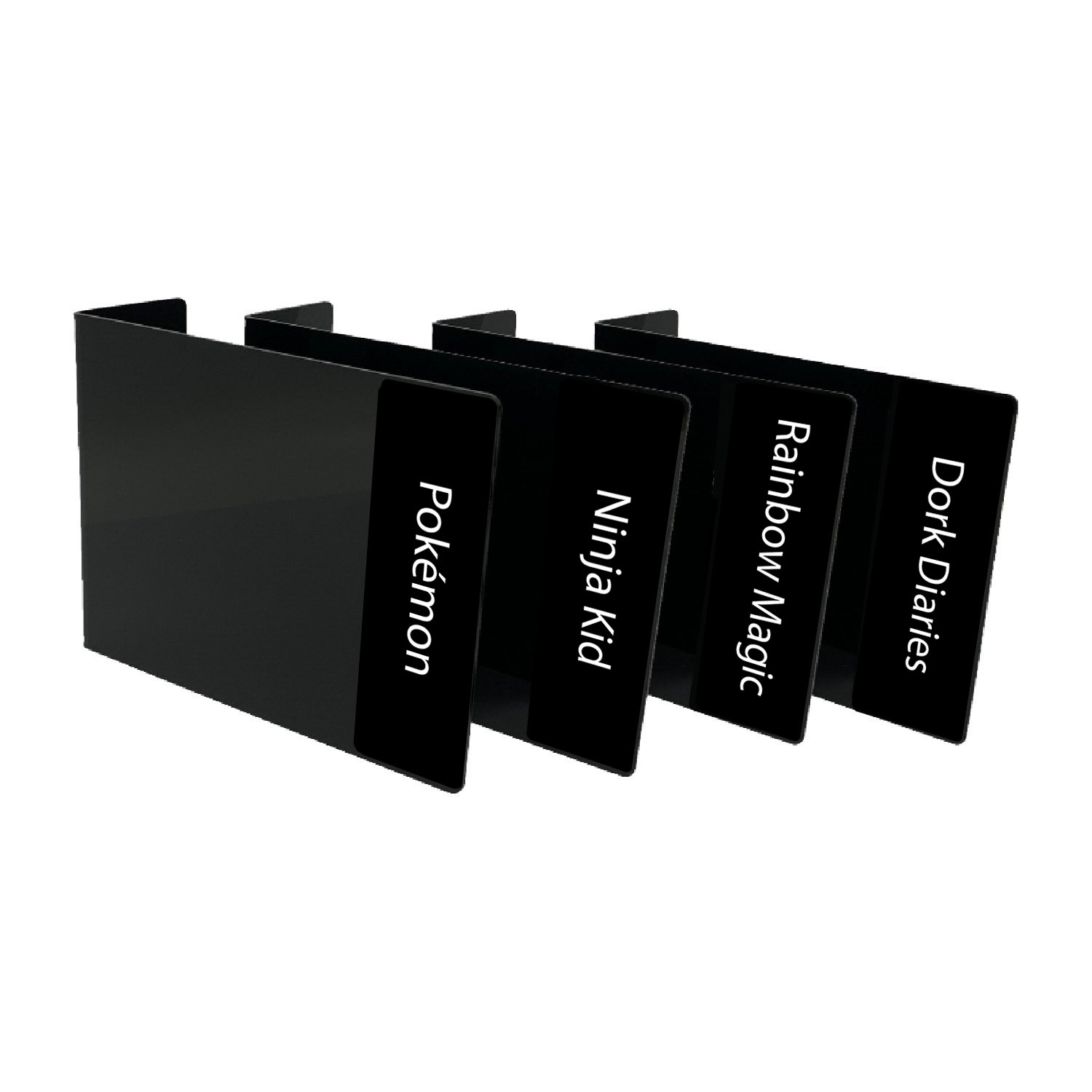 Junior Series Set 2 Text Only Acrylic Collection Divider Pack (single-sided) (Black)