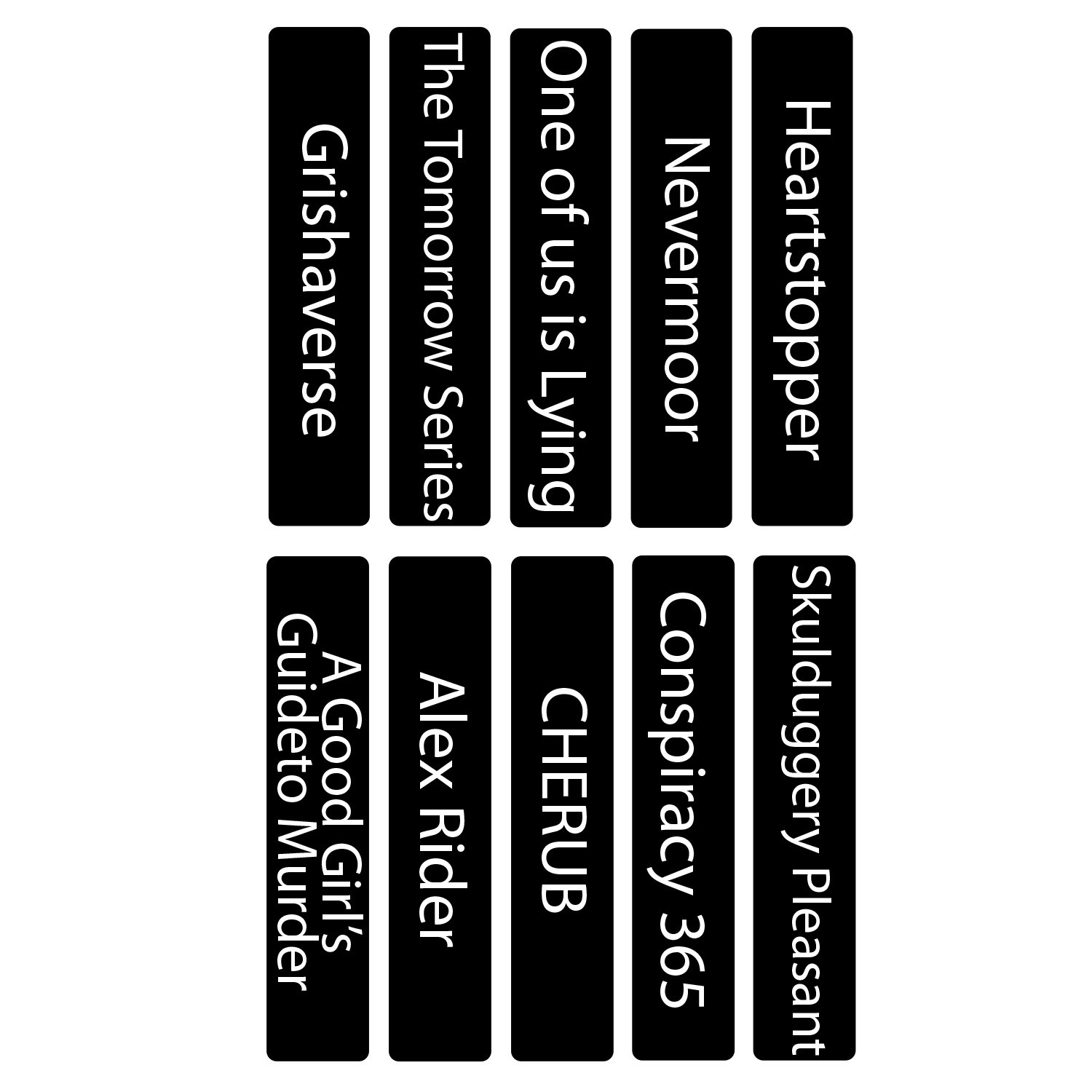 Senior Series Set 2 Text Only Slimline Divider Pack (Black)