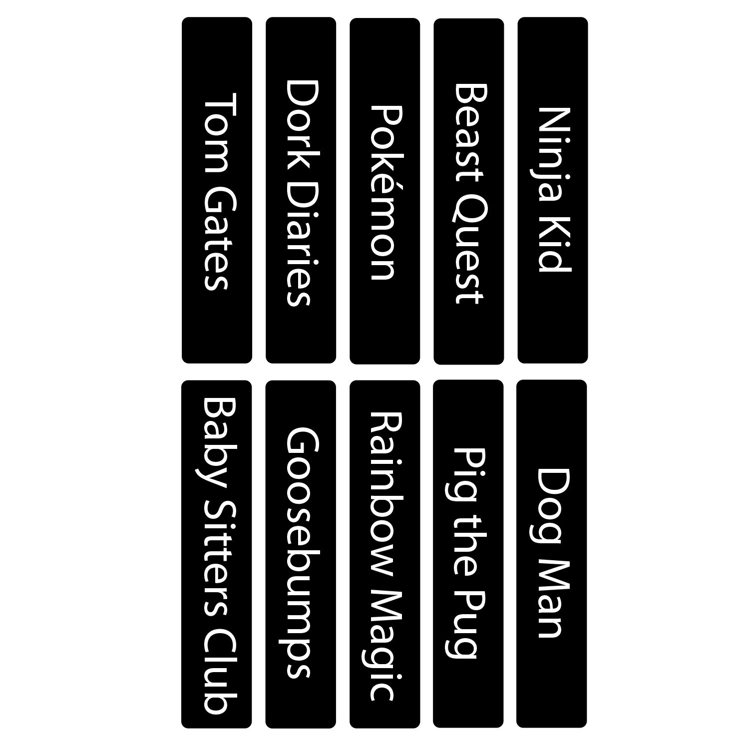 Junior Series Set 2 Text Only Slimline Divider Pack (Black)