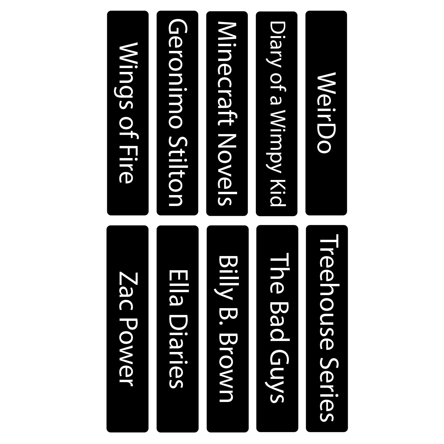Junior Series Set 1 Text Only Slimline Divider Pack 250mm x 250mm (Black)