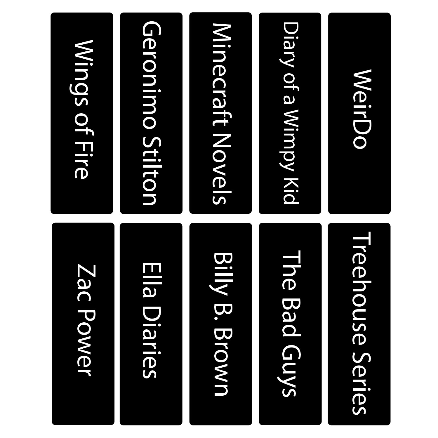 Junior Series Set 1 Text Only Acrylic Collection Divider Pack (single-sided)