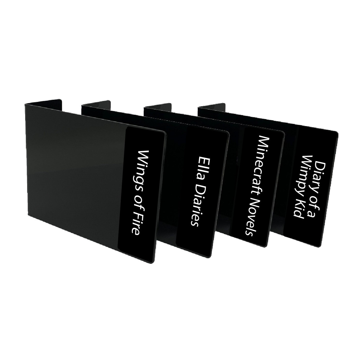 Junior Series Set 1 Text Only Acrylic Collection Divider Pack (double-sided) (Black)