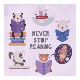 Animals - Never Stop Reading Wall Graphic Sticker