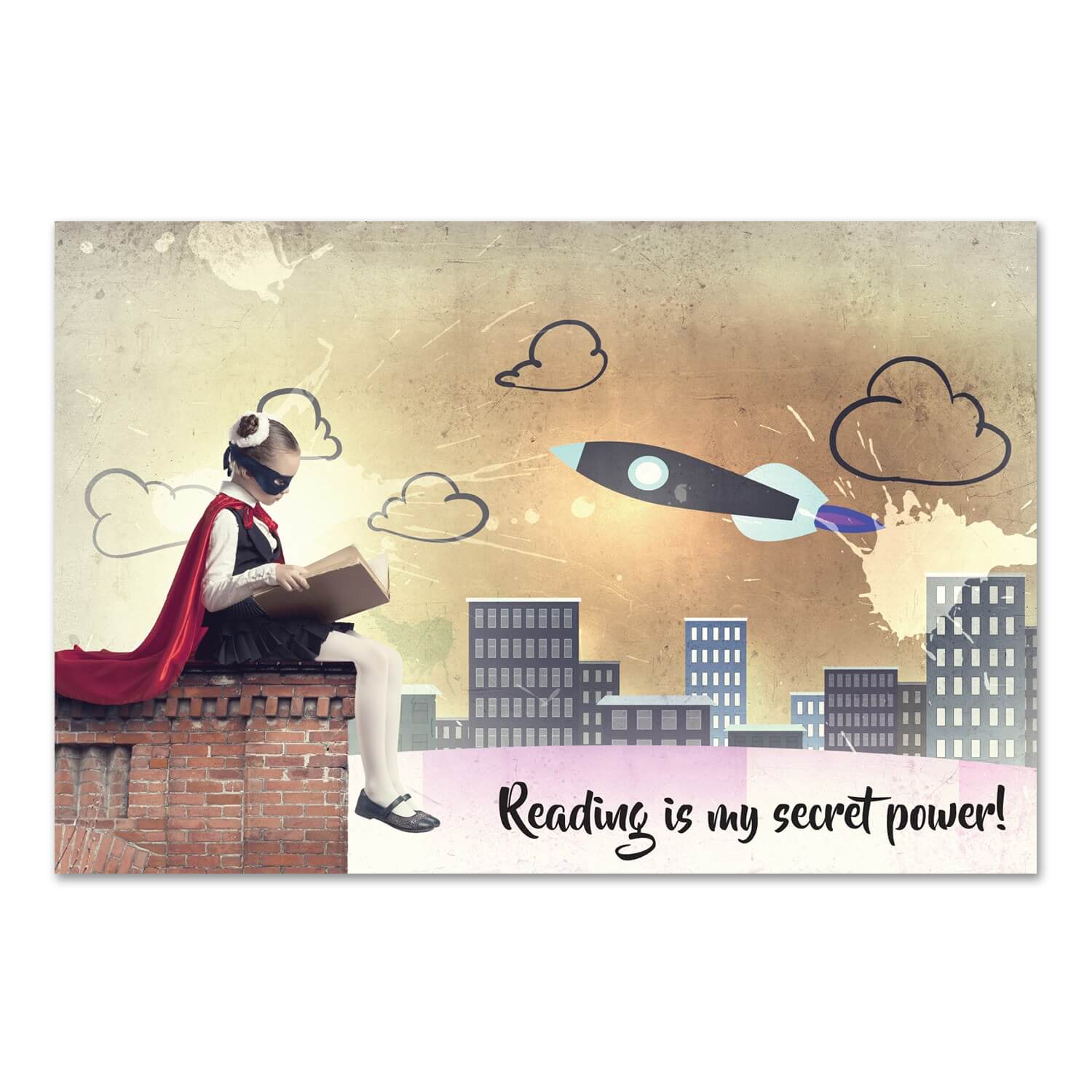 Reading is My Secret Power Wall Mural (Removable)