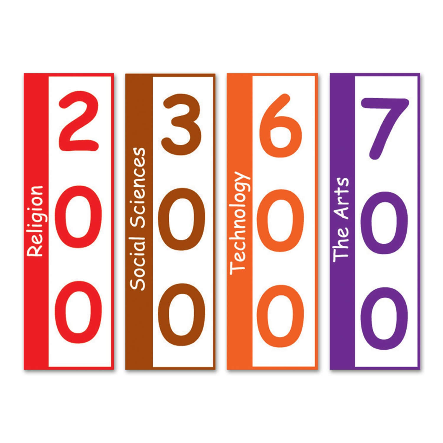 Non Fiction Shelf Dividers - Senior & Teacher Reference 250mm x 80mm