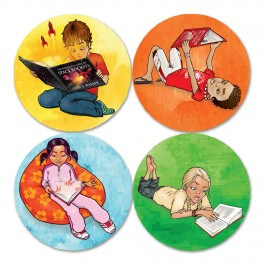 Reading Kids 1 Printed Vinyl Stickers