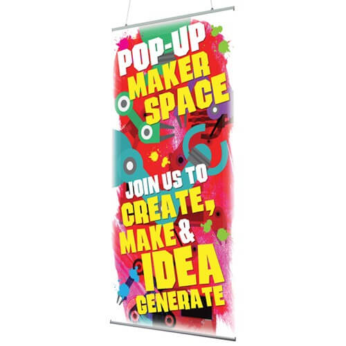 Pop up Makerspace Indoor Banner 720mm x 1440mm & Hanging